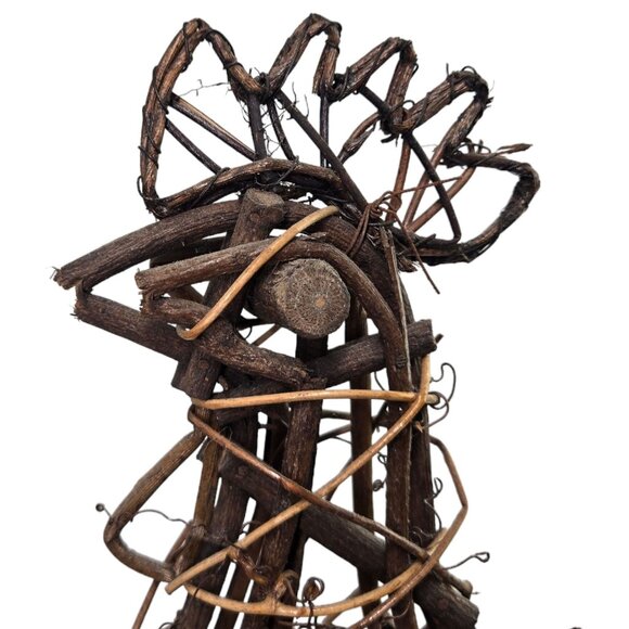 Chicken Rooster Twig Sculpture Statue 19 Inch Vine Art Vintage FarmCore - Picture 4 of 11